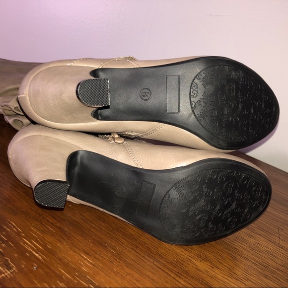 Gray Knee-High Side Zip Heeled Boots - Picture 5 of 6